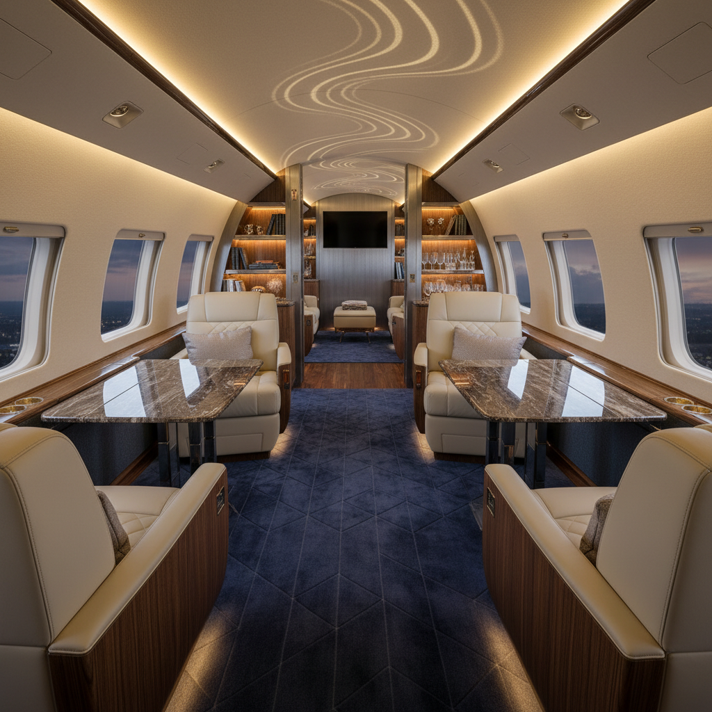 Airplane control dashboard signifying journey distance and duration